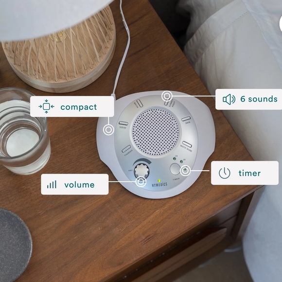 Homedics Sound Spa White Noise Machine 6 Relaxing Nature Sounds Therapy Nursery - Picture 5 of 6